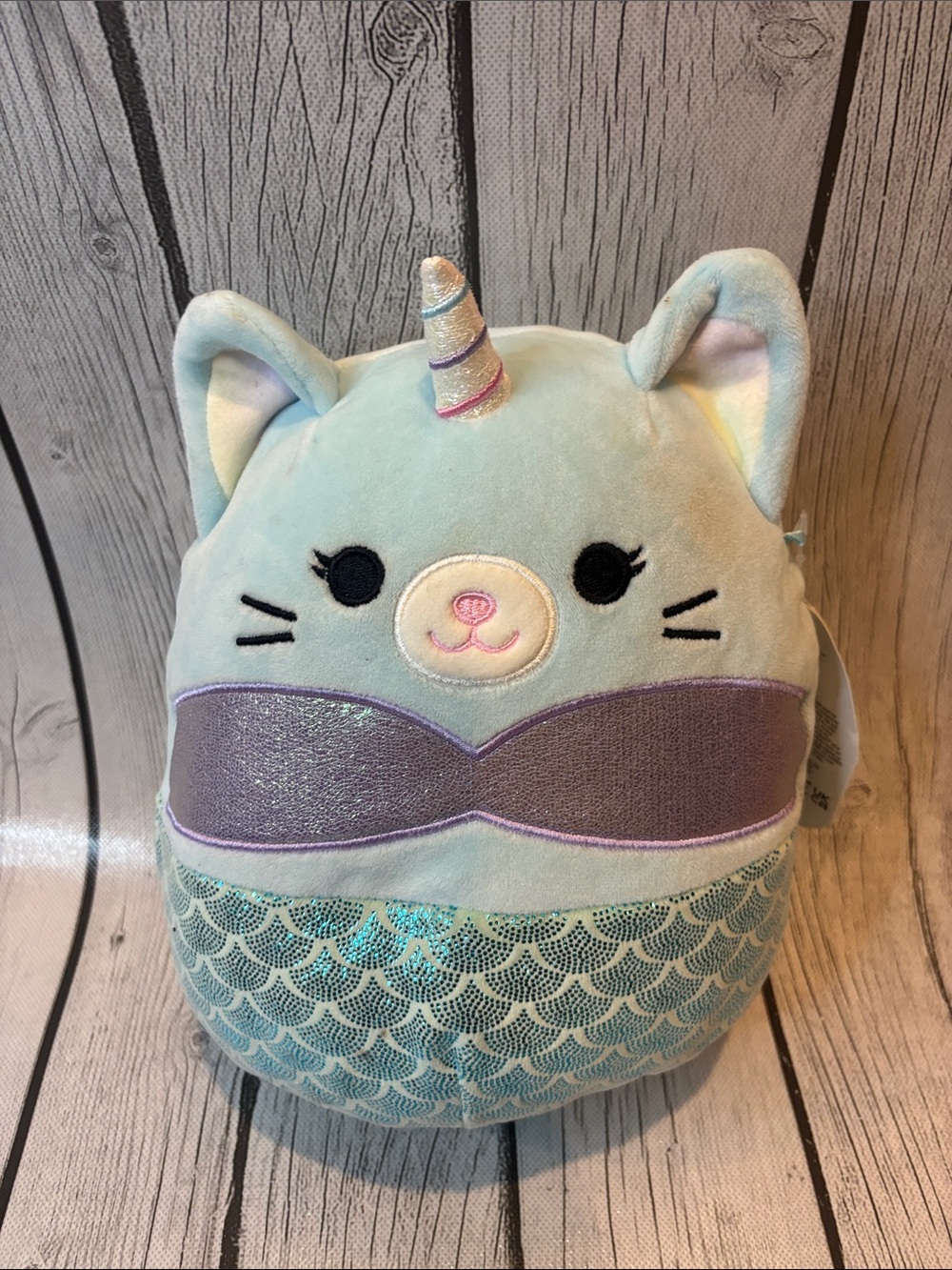 Squishmallows Light Blue Unicorn Cat Mermaid Plush Svetlana